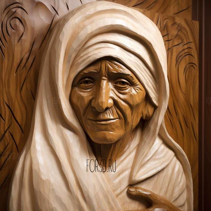 Mother Teresa 4 stl model for CNC